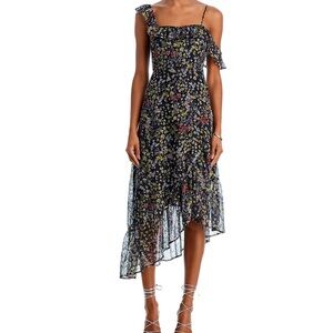 Aqua Ruffle Midi Dress